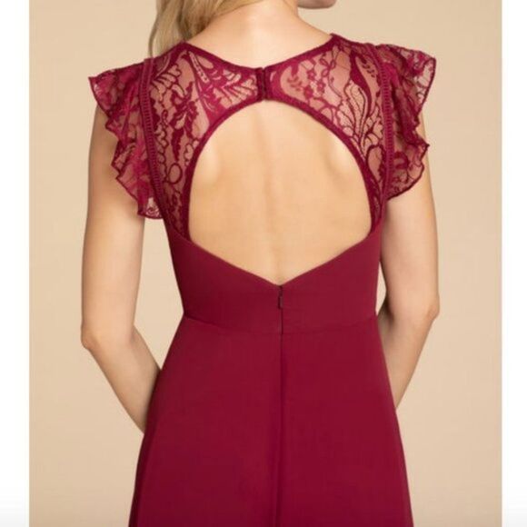 Hayley Paige Occasions Wine 5912 Bridesmaids Gown size 2 - Picture 3 of 8